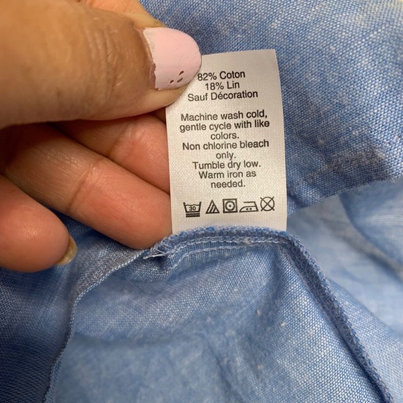 J Crew Embroidered Chambray Shirt Women's Blue Linen Blend Boho Sz 4 NWT - Picture 9 of 10